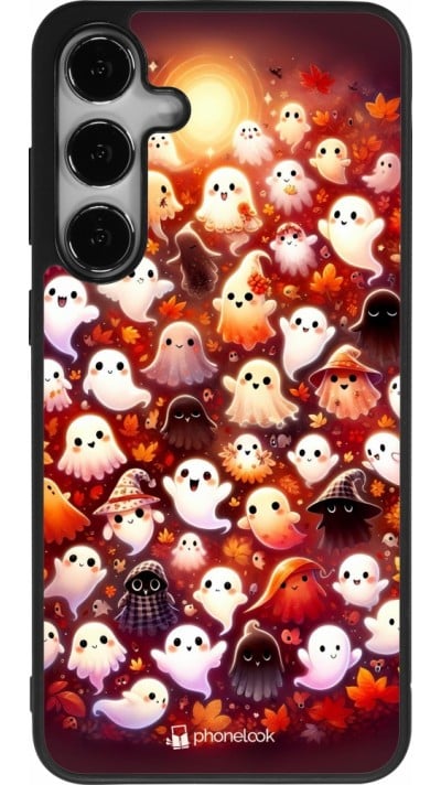 Coque Samsung Galaxy S24+ - Silicone rigide noir Fantômes automne mignons