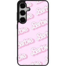 Coque Samsung Galaxy S24+ - Silicone rigide noir Barbie light pink pattern