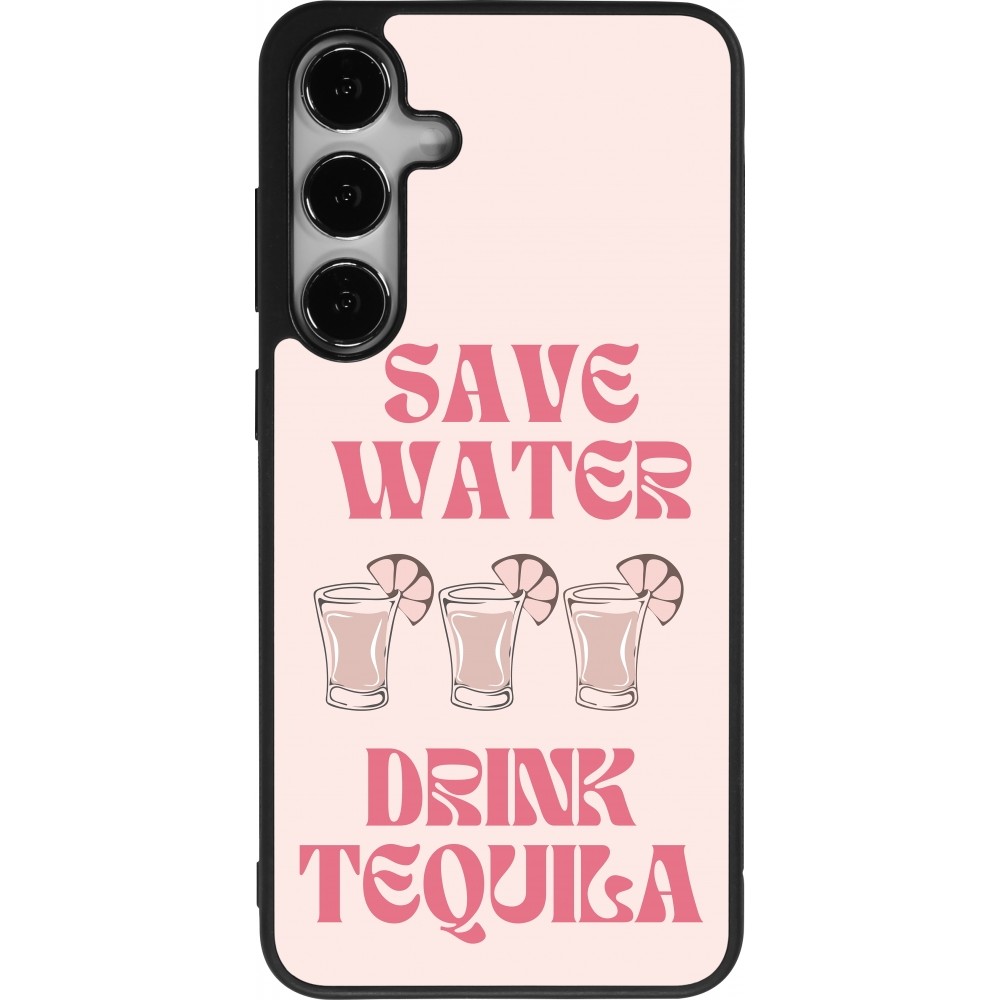 Samsung Galaxy S24+ Case Hülle - Silikon schwarz Cocktail Save Water Drink Tequila