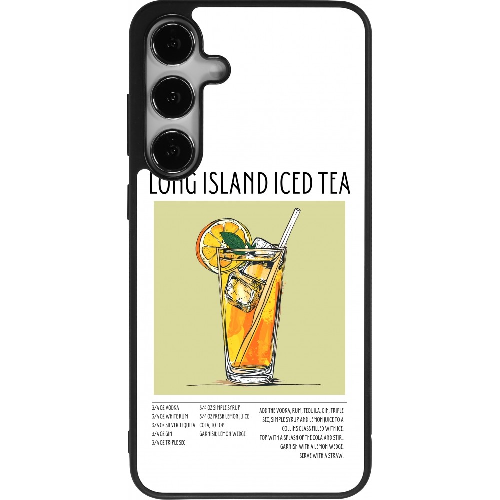 Samsung Galaxy S24+ Case Hülle - Silikon schwarz Cocktail Rezept Long Island Ice Tea