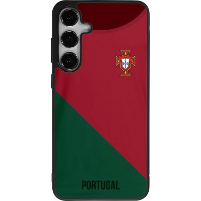 Coque Samsung Galaxy S24+ - Silicone rigide noir Maillot de football Portugal 2022