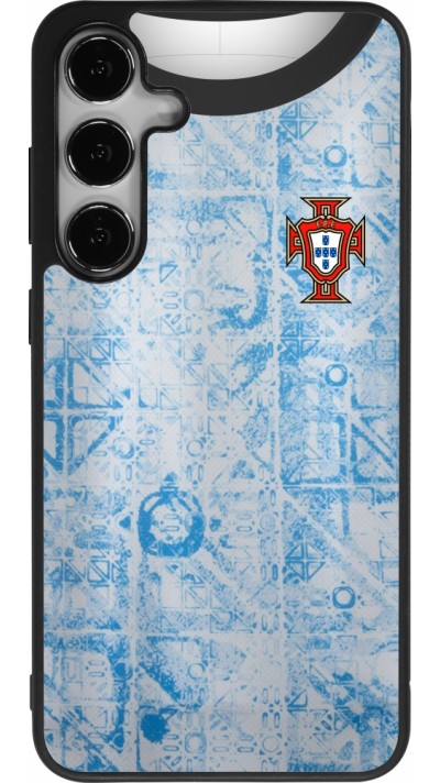 Coque Samsung Galaxy S24+ - Silicone rigide noir Maillot de football Portugal Extérieur personnalisable