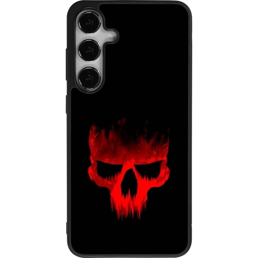 Coque Samsung Galaxy S24+ - Silicone rigide noir Halloween 2023 scary skull