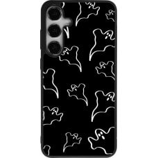 Coque Samsung Galaxy S24+ - Silicone rigide noir Halloween 2024 black and white ghosts