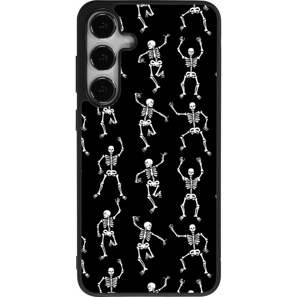 Samsung Galaxy S24+ Case Hülle - Silikon schwarz Halloween 2024 dancing skeleton