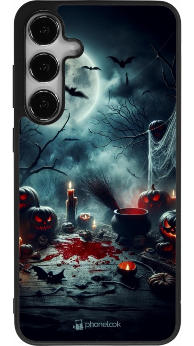 Coque Samsung Galaxy S24+ - Silicone rigide noir Halloween 2024 Dark Moon