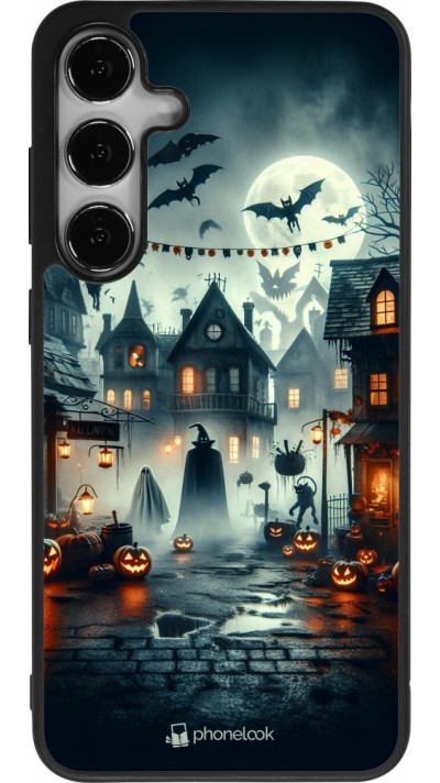 Coque Samsung Galaxy S24+ - Silicone rigide noir Halloween Spookville