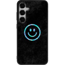 Coque Samsung Galaxy S24+ - Silicone rigide noir Happy smiely irisé