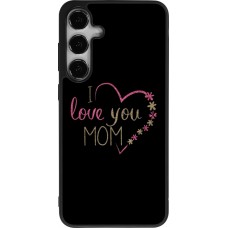 Coque Samsung Galaxy S24+ - Silicone rigide noir I love you Mom