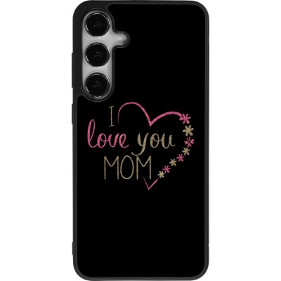 Coque Samsung Galaxy S24+ - Silicone rigide noir I love you Mom