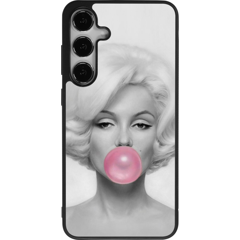 Coque Samsung Galaxy S24+ - Silicone rigide noir Marilyn Bubble