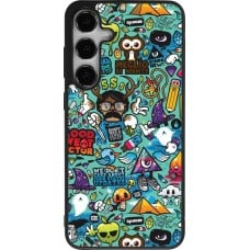 Coque Samsung Galaxy S24+ - Silicone rigide noir Mixed Cartoons Turquoise