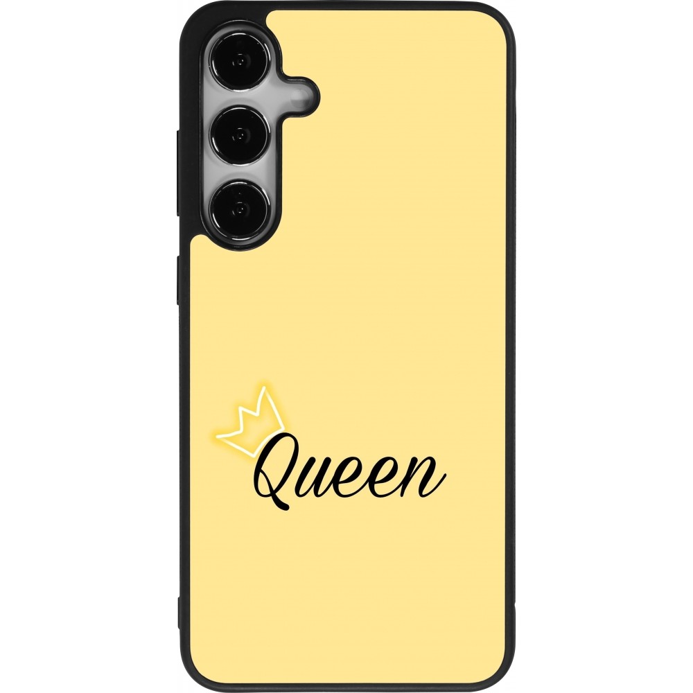 Coque Samsung Galaxy S24+ - Silicone rigide noir Mom 2024 Queen