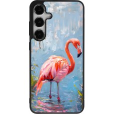 Coque Samsung Galaxy S24+ - Silicone rigide noir Paint Flamingo