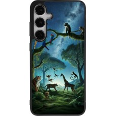 Coque Samsung Galaxy S24+ - Silicone rigide noir Paradis des animaux exotiques