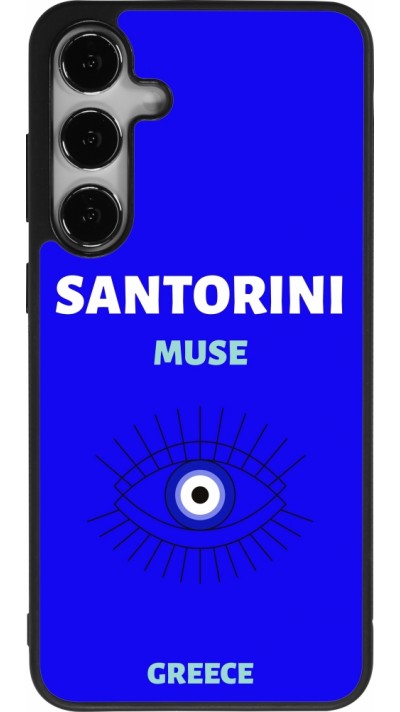 Coque Samsung Galaxy S24+ - Silicone rigide noir Pop Summer Destination Santorini