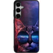 Coque Samsung Galaxy S24+ - Silicone rigide noir Red Blue Cat Glasses