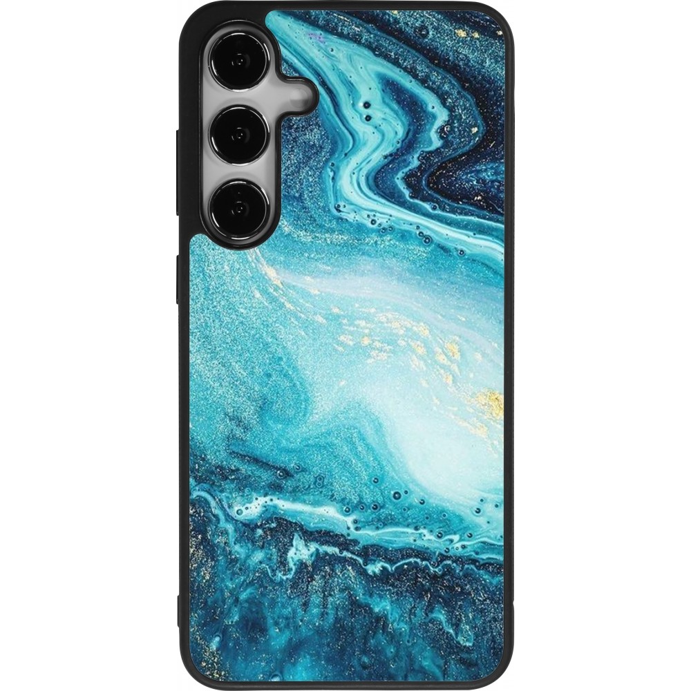 Samsung Galaxy S24+ Case Hülle - Silikon schwarz Sea Foam Blue