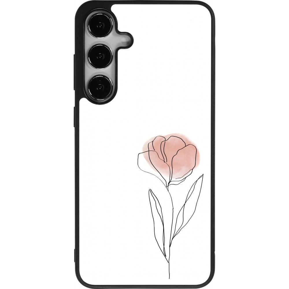 Coque Samsung Galaxy S24+ - Silicone rigide noir Spring 23 minimalist flower