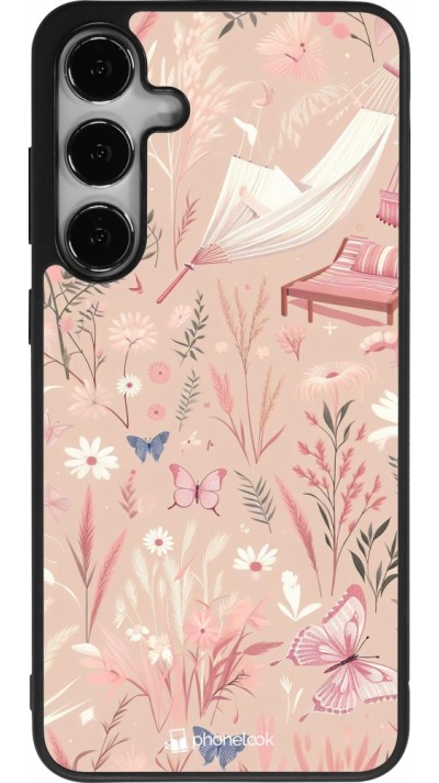 Coque Samsung Galaxy S24+ - Silicone rigide noir Summer Pastel Pattern