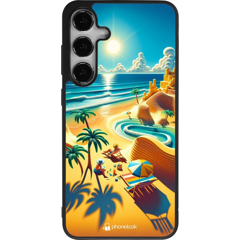 Coque Samsung Galaxy S24+ - Silicone rigide noir Sunset Breeze