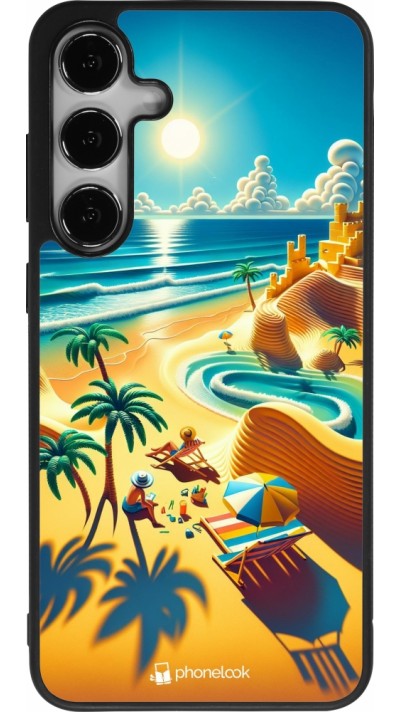 Coque Samsung Galaxy S24+ - Silicone rigide noir Sunset Breeze