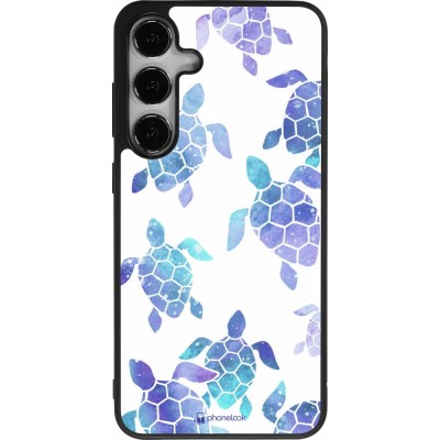 Coque Samsung Galaxy S24+ - Silicone rigide noir Turtles pattern watercolor