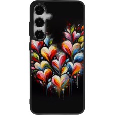 Samsung Galaxy S24+ Case Hülle - Silikon schwarz Valentin 2024 Schwarzes Herz Abstrakt