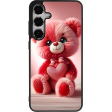 Samsung Galaxy S24+ Case Hülle - Silikon schwarz Valentin 2024 Rosaroter Teddybär