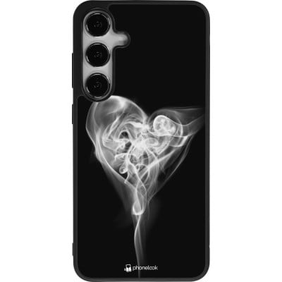 Coque Samsung Galaxy S24+ - Silicone rigide noir Valentine 2022 Black Smoke