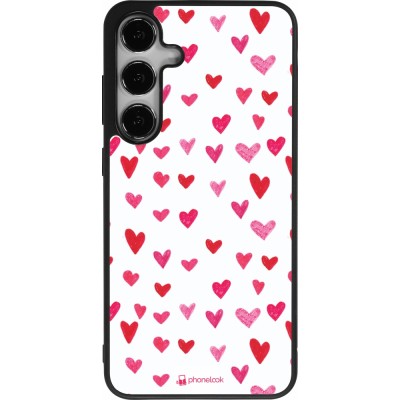 Coque Samsung Galaxy S24+ - Silicone rigide noir Valentine 2022 Many pink hearts