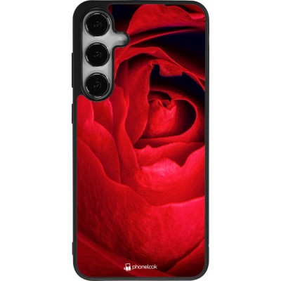 Coque Samsung Galaxy S24+ - Silicone rigide noir Valentine 2022 Rose