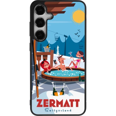 Coque Samsung Galaxy S24+ - Silicone rigide noir Zermatt Mountain Jacuzzi