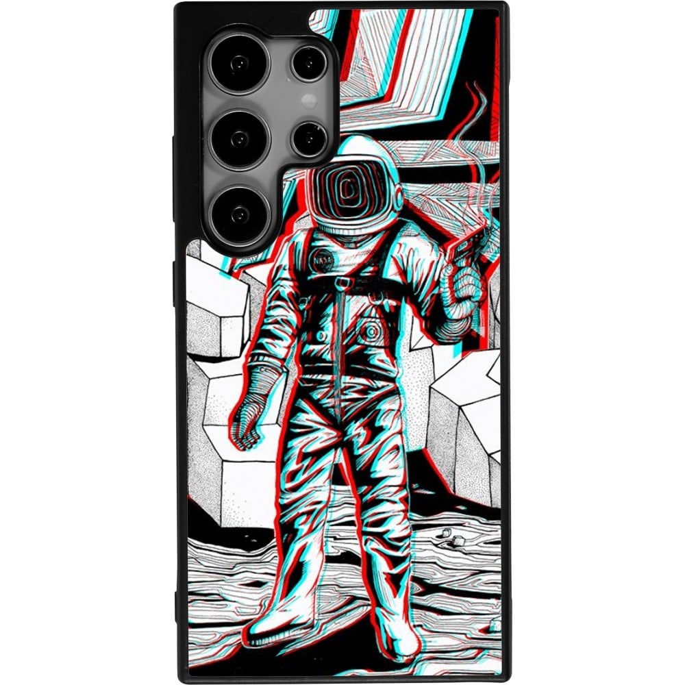 Coque Samsung Galaxy S24 Ultra - Silicone rigide noir Anaglyph Astronaut