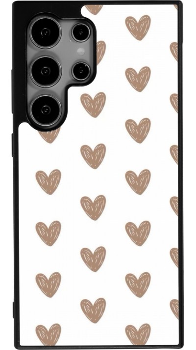 Coque Samsung Galaxy S24 Ultra - Silicone rigide noir Autumn 2024 brown hearts