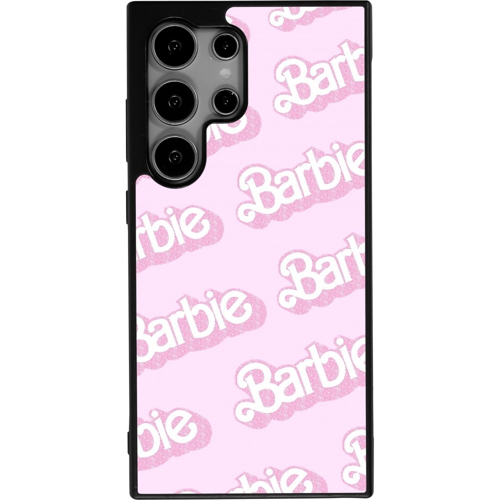 Coque Samsung Galaxy S24 Ultra - Silicone rigide noir Barbie light pink pattern