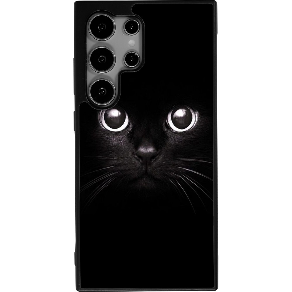 Coque Samsung Galaxy S24 Ultra - Silicone rigide noir Cat eyes