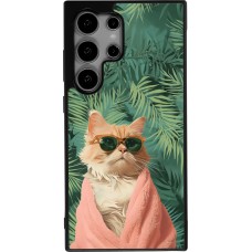 Coque Samsung Galaxy S24 Ultra - Silicone rigide noir Cat Summer Palms