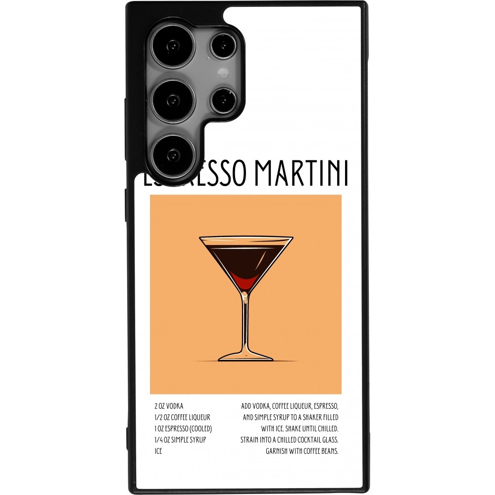 Coque Samsung Galaxy S24 Ultra - Silicone rigide noir Cocktail recette Espresso Martini