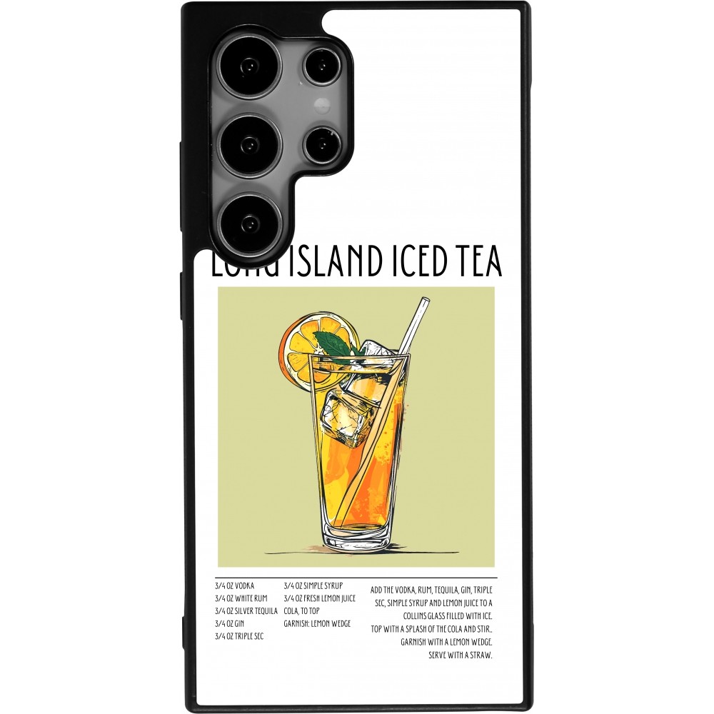 Coque Samsung Galaxy S24 Ultra - Silicone rigide noir Cocktail recette Long Island Ice Tea