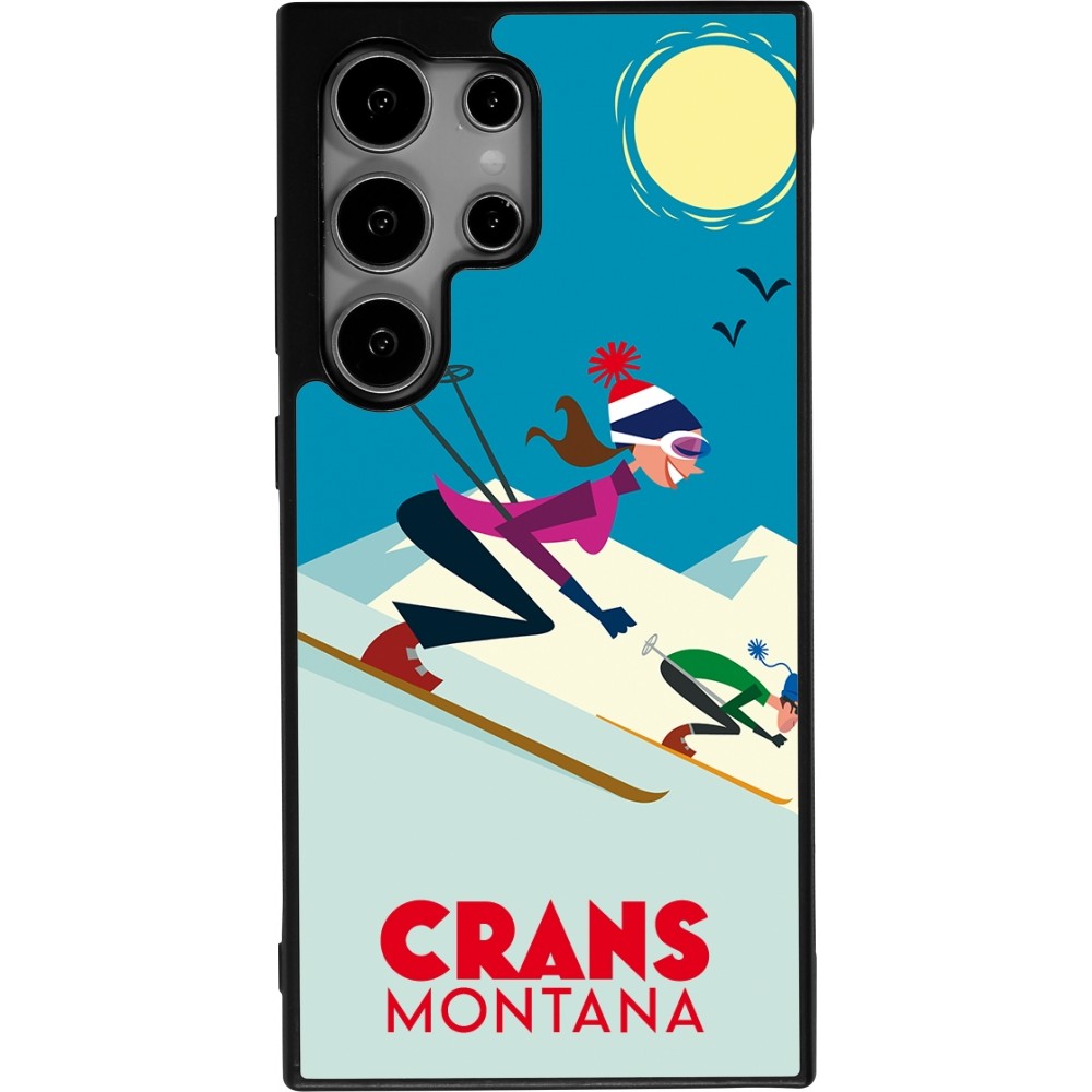 Coque Samsung Galaxy S24 Ultra - Silicone rigide noir Crans-Montana Ski Downhill