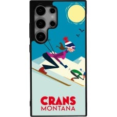 Coque Samsung Galaxy S24 Ultra - Silicone rigide noir Crans-Montana Ski Downhill