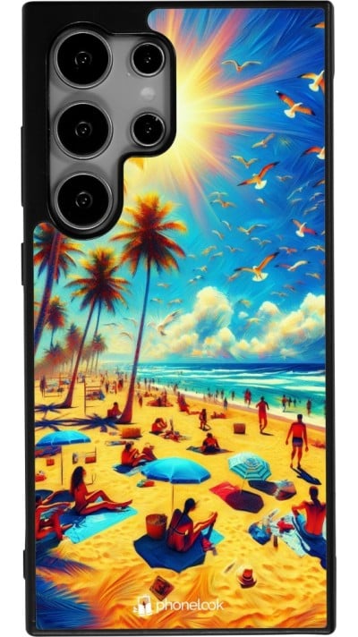 Coque Samsung Galaxy S24 Ultra - Silicone rigide noir Été Paradis Paint