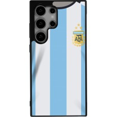 Coque Samsung Galaxy S24 Ultra - Silicone rigide noir Maillot de football Argentine 2022 personnalisable