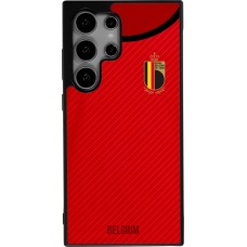 Coque Samsung Galaxy S24 Ultra - Silicone rigide noir Maillot de football Belgique 2022 personnalisable