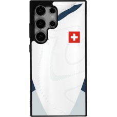 Coque Samsung Galaxy S24 Ultra - Silicone rigide noir Maillot de football Suisse Extérieur personnalisable