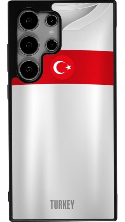 Coque Samsung Galaxy S24 Ultra - Silicone rigide noir Maillot de football Turquie personnalisable