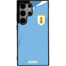 Coque Samsung Galaxy S24 Ultra - Silicone rigide noir Maillot de football Uruguay 2022 personnalisable