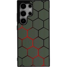 Coque Samsung Galaxy S24 Ultra - Silicone rigide noir Geometric Line red