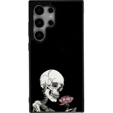 Coque Samsung Galaxy S24 Ultra - Silicone rigide noir Halloween 2023 rose and skeleton